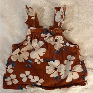 Carter's Brown Corduroy Dress with Floral Accents